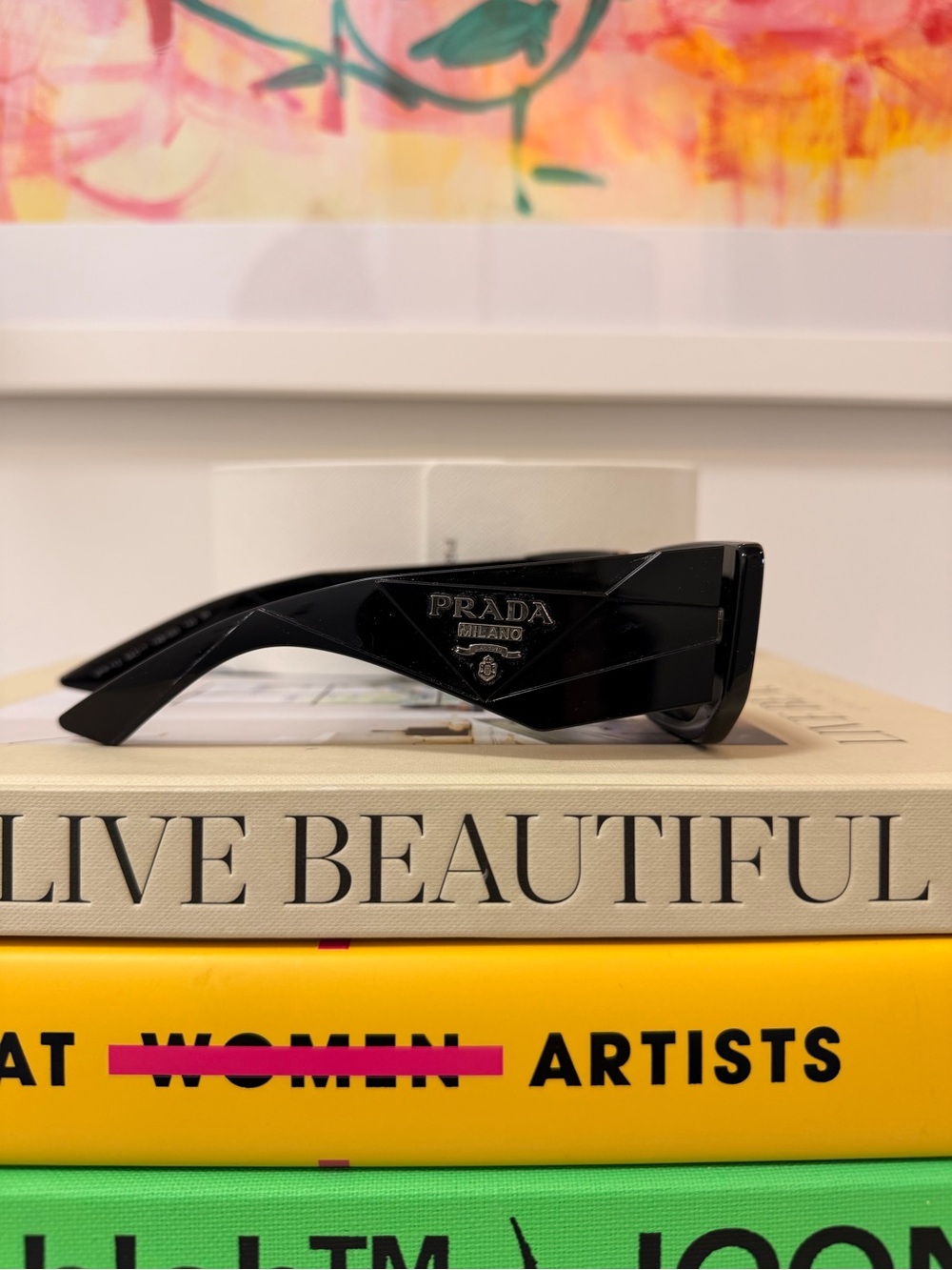 Prada Black Oversized Rectangular Sunglasses - Picture 2 of 5